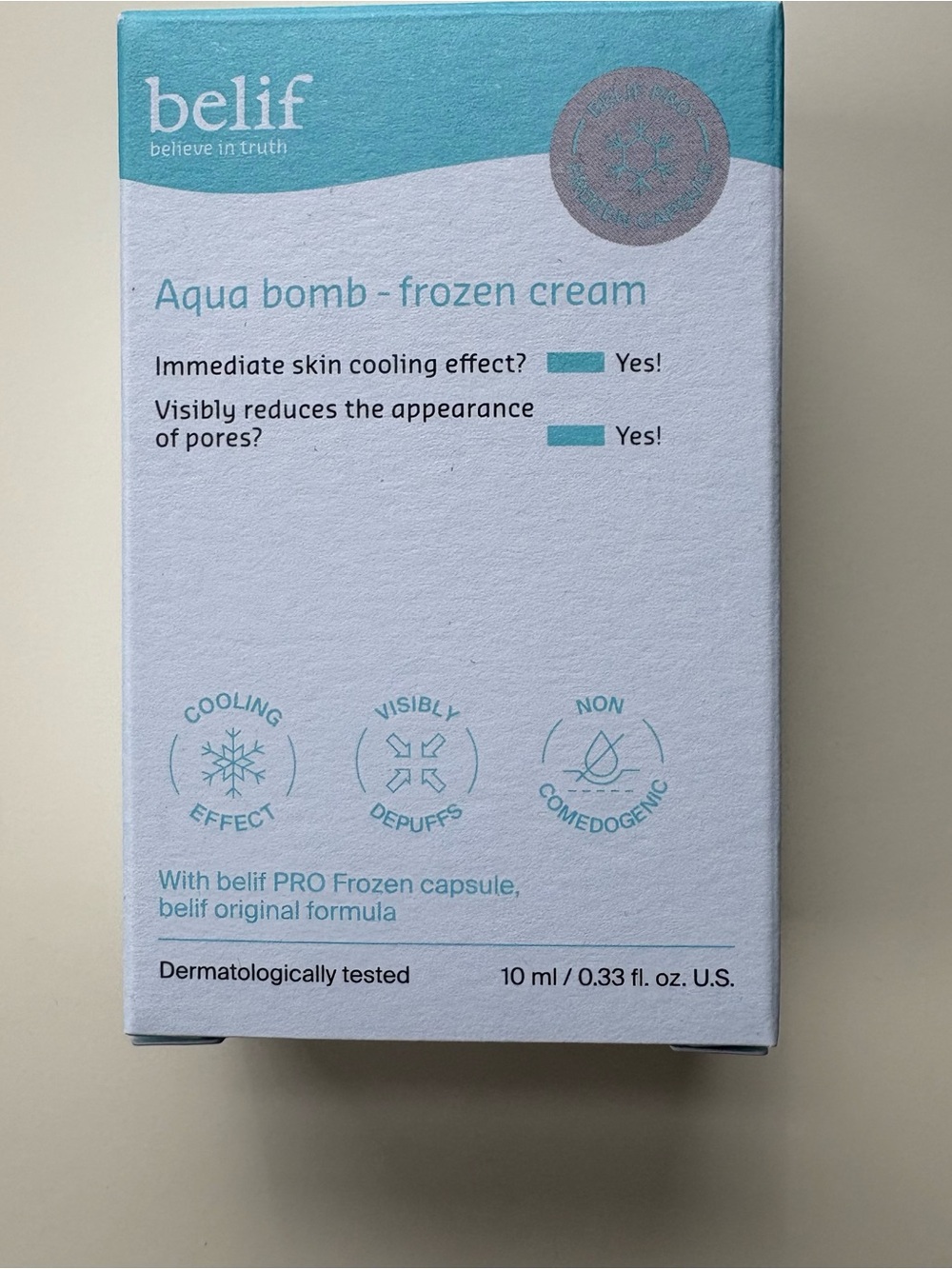 Belif Aqua Bomb - Frozen Cream Cooling Moisturizer Brand New